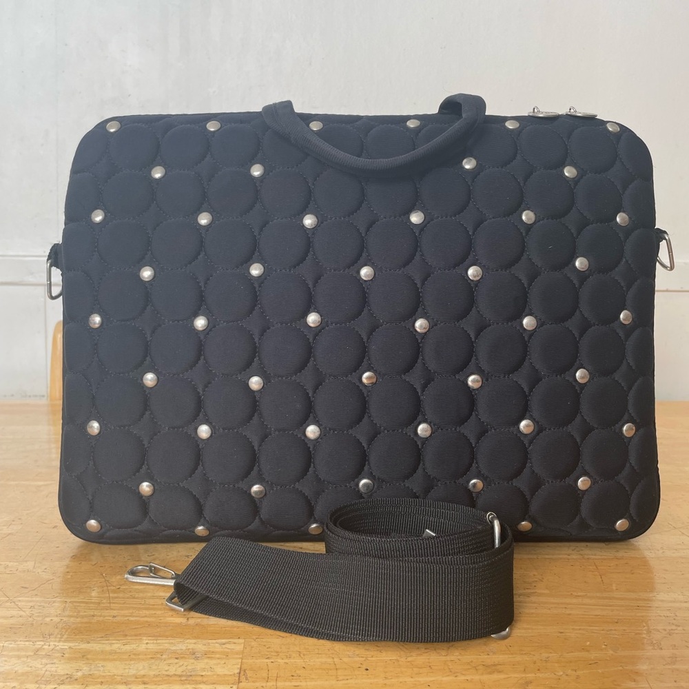 Typo Studded Laptop Bag